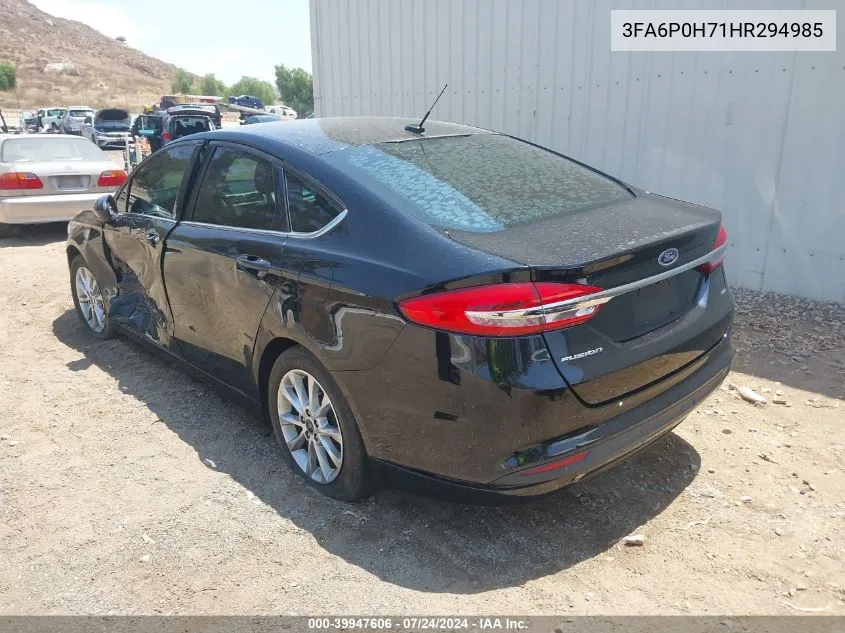 2017 Ford Fusion Se VIN: 3FA6P0H71HR294985 Lot: 39947606