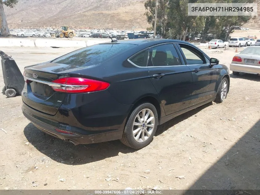 2017 Ford Fusion Se VIN: 3FA6P0H71HR294985 Lot: 39947606