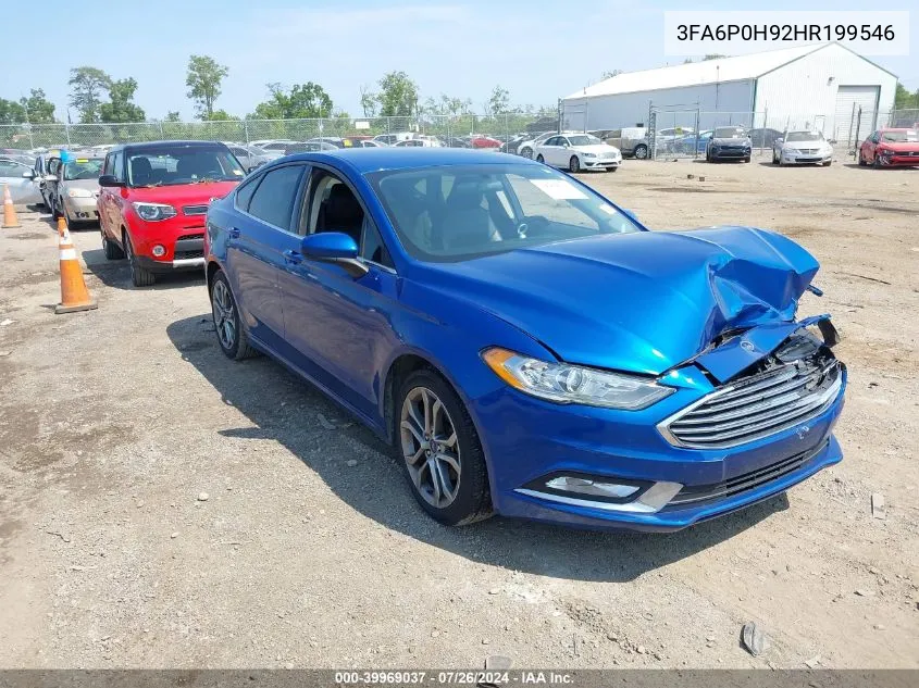 2017 Ford Fusion Se VIN: 3FA6P0H92HR199546 Lot: 39969037