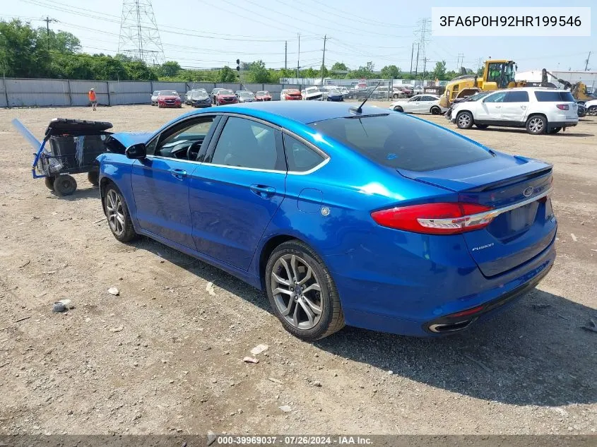 2017 Ford Fusion Se VIN: 3FA6P0H92HR199546 Lot: 39969037