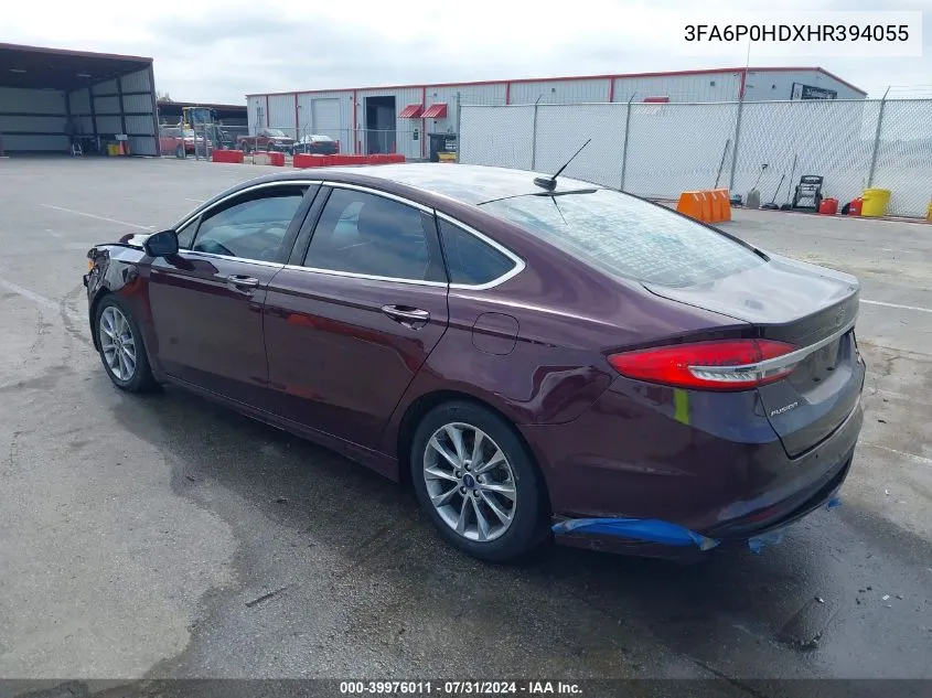 3FA6P0HDXHR394055 2017 Ford Fusion Se