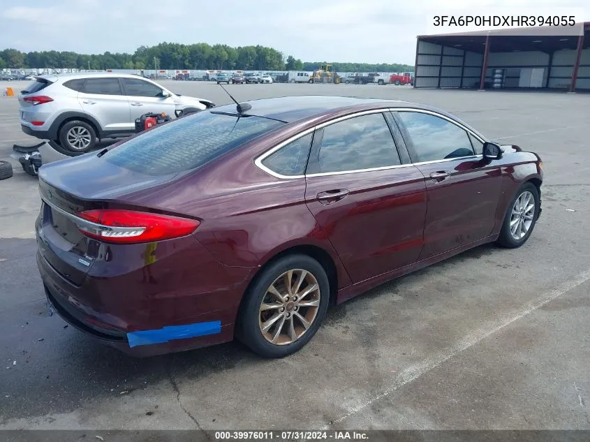 3FA6P0HDXHR394055 2017 Ford Fusion Se