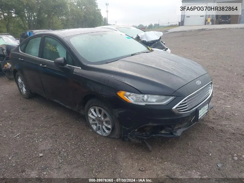 2017 Ford Fusion S VIN: 3FA6P0G70HR382864 Lot: 39976365