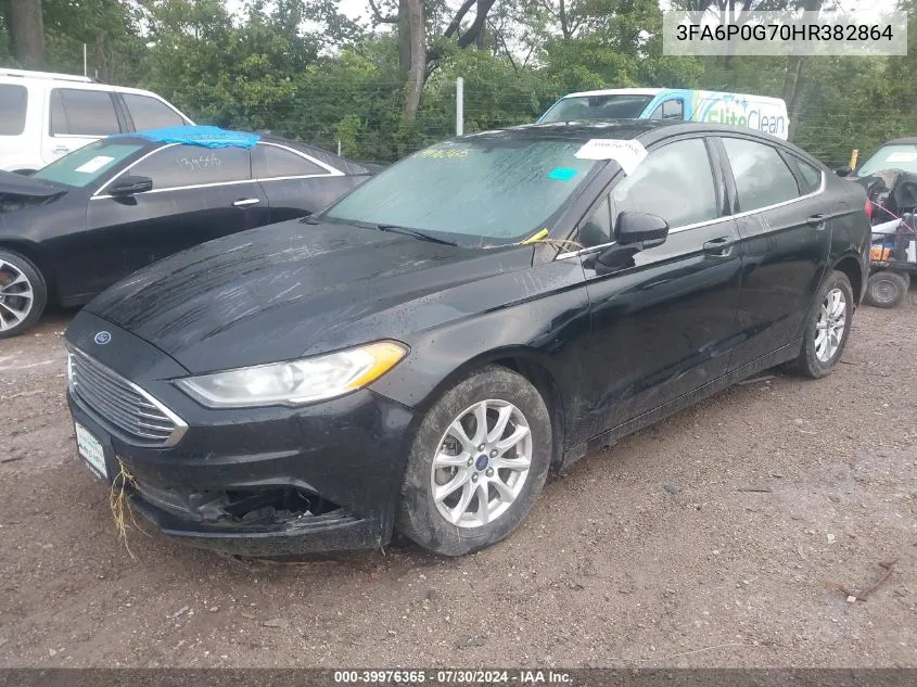 2017 Ford Fusion S VIN: 3FA6P0G70HR382864 Lot: 39976365