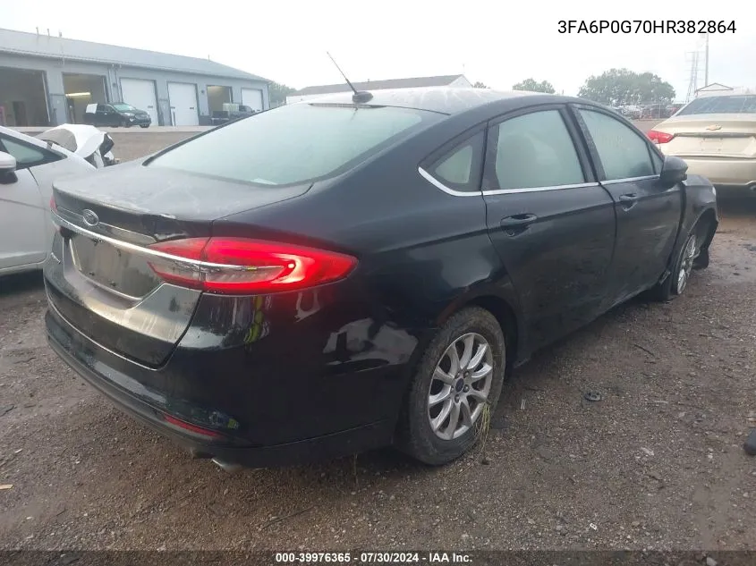 2017 Ford Fusion S VIN: 3FA6P0G70HR382864 Lot: 39976365