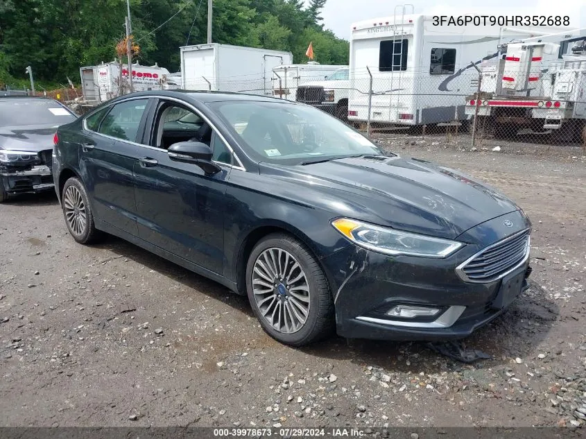 2017 Ford Fusion Se VIN: 3FA6P0T90HR352688 Lot: 39978673