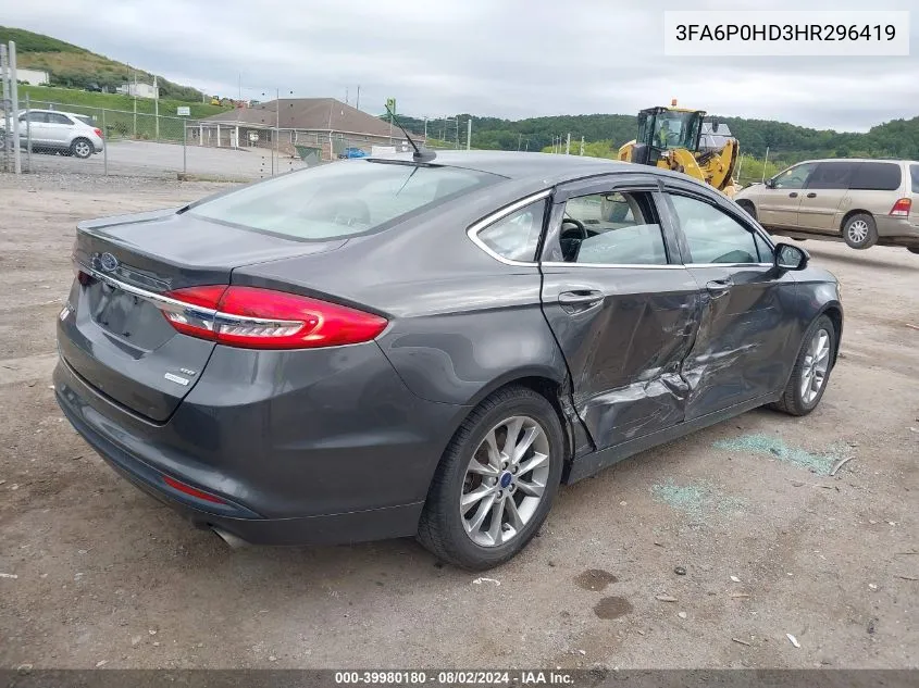 3FA6P0HD3HR296419 2017 Ford Fusion Se