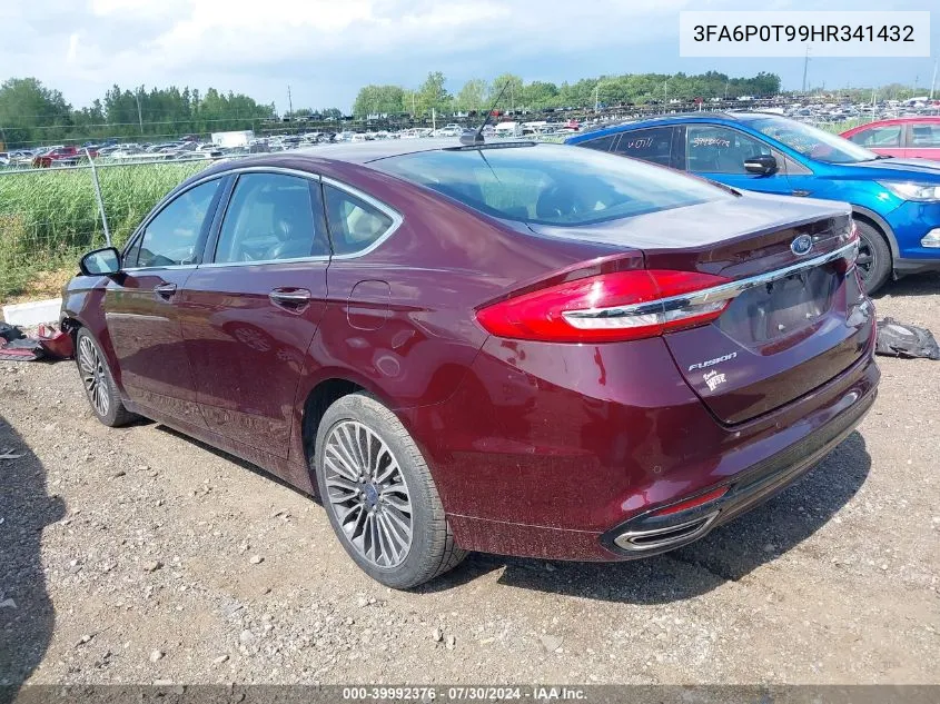 2017 Ford Fusion Se VIN: 3FA6P0T99HR341432 Lot: 39992376