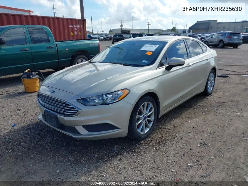 2017 Ford Fusion Se VIN: 3FA6P0H7XHR235630 Lot: 40003932