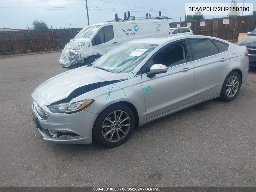 2017 Ford Fusion Se VIN: 3FA6P0H72HR150300 Lot: 40010580