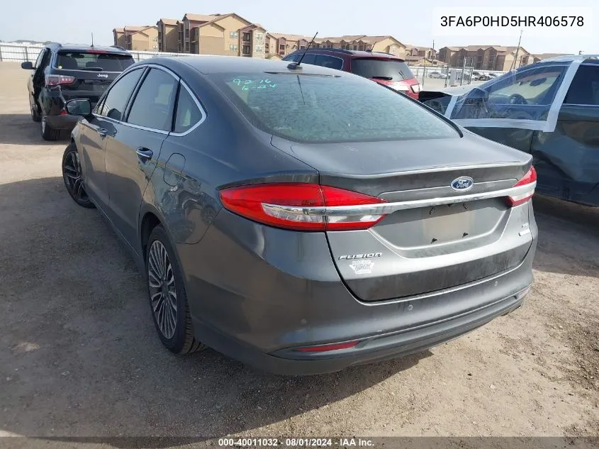 3FA6P0HD5HR406578 2017 Ford Fusion Se