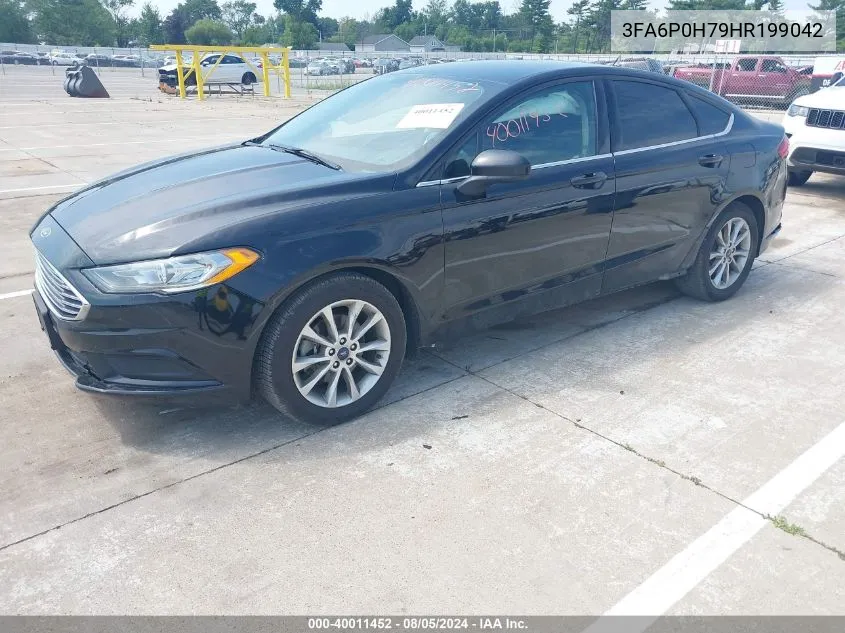 2017 Ford Fusion Se VIN: 3FA6P0H79HR199042 Lot: 40011452