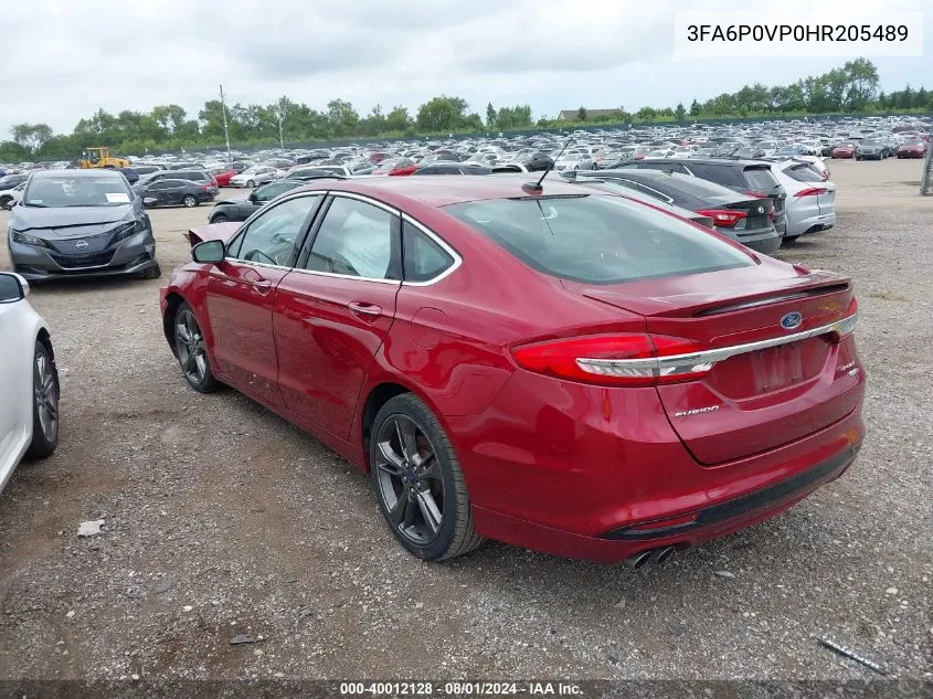 2017 Ford Fusion Sport VIN: 3FA6P0VP0HR205489 Lot: 40012128