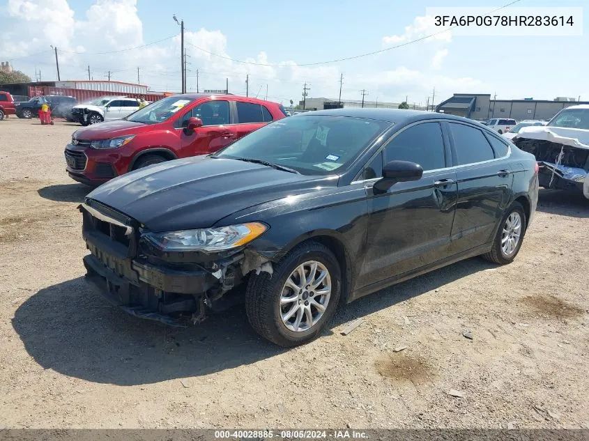 2017 Ford Fusion S VIN: 3FA6P0G78HR283614 Lot: 40028885