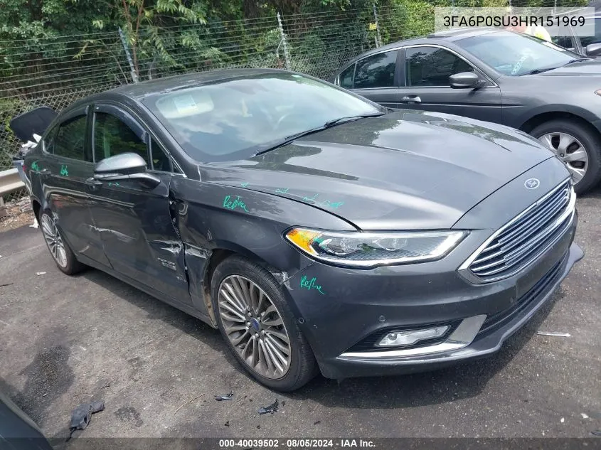 3FA6P0SU3HR151969 2017 Ford Fusion Energi Titanium