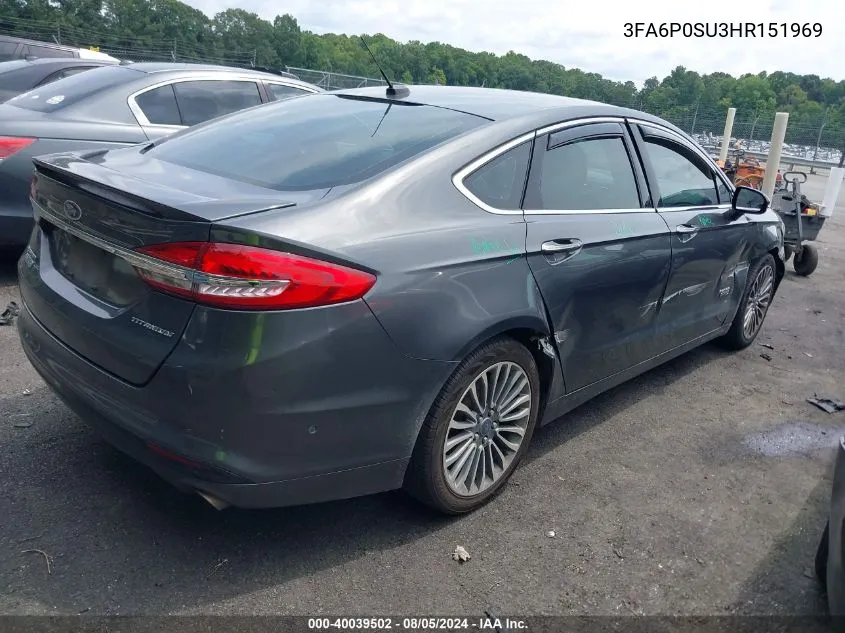 3FA6P0SU3HR151969 2017 Ford Fusion Energi Titanium