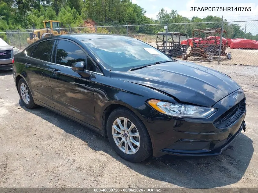 2017 Ford Fusion S VIN: 3FA6P0G75HR140765 Lot: 40039720