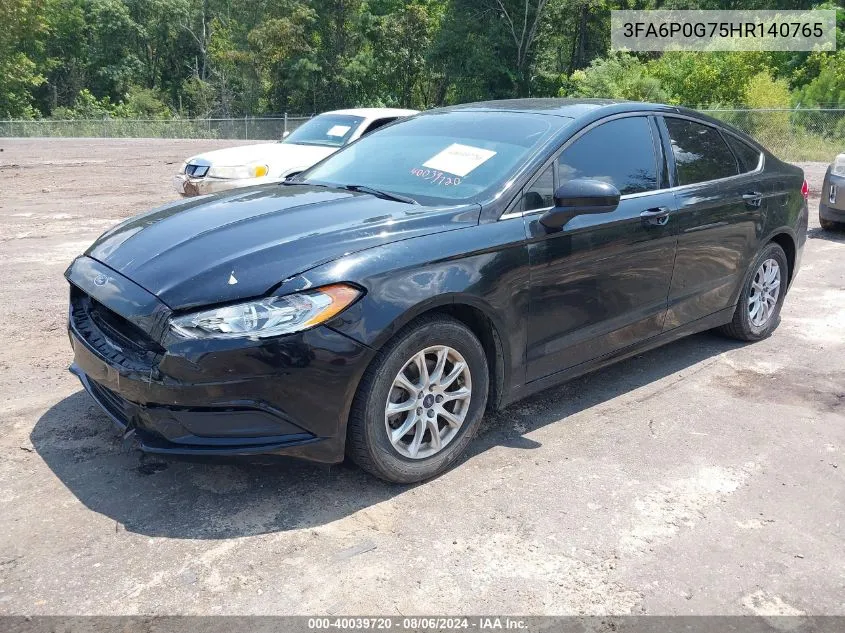 2017 Ford Fusion S VIN: 3FA6P0G75HR140765 Lot: 40039720