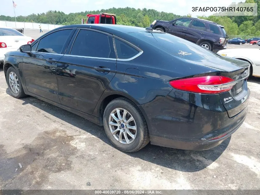 2017 Ford Fusion S VIN: 3FA6P0G75HR140765 Lot: 40039720