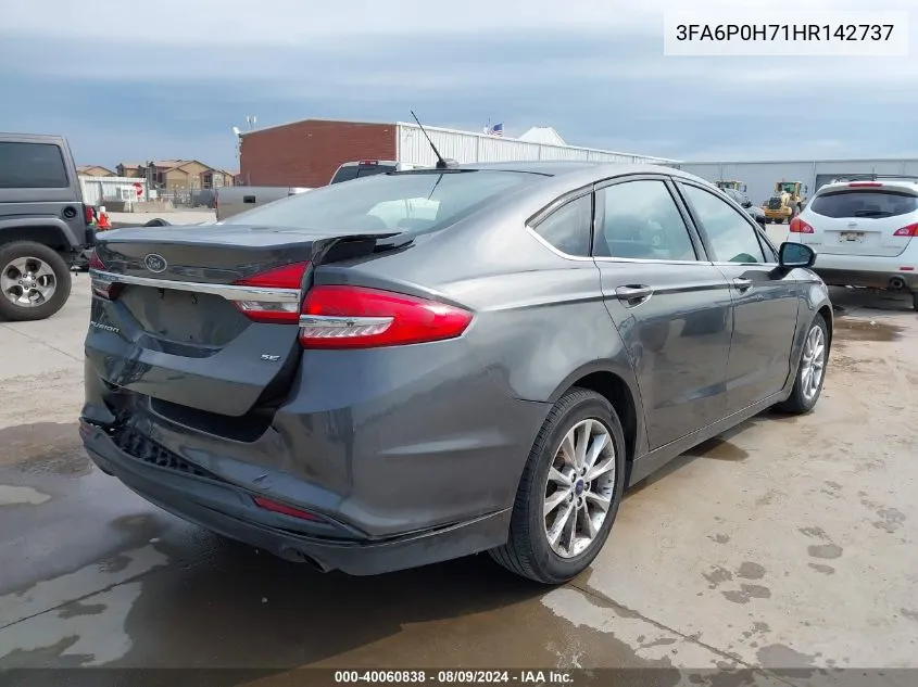 2017 Ford Fusion Se VIN: 3FA6P0H71HR142737 Lot: 40060838