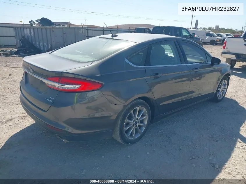 3FA6P0LU7HR232827 2017 Ford Fusion Hybrid Se