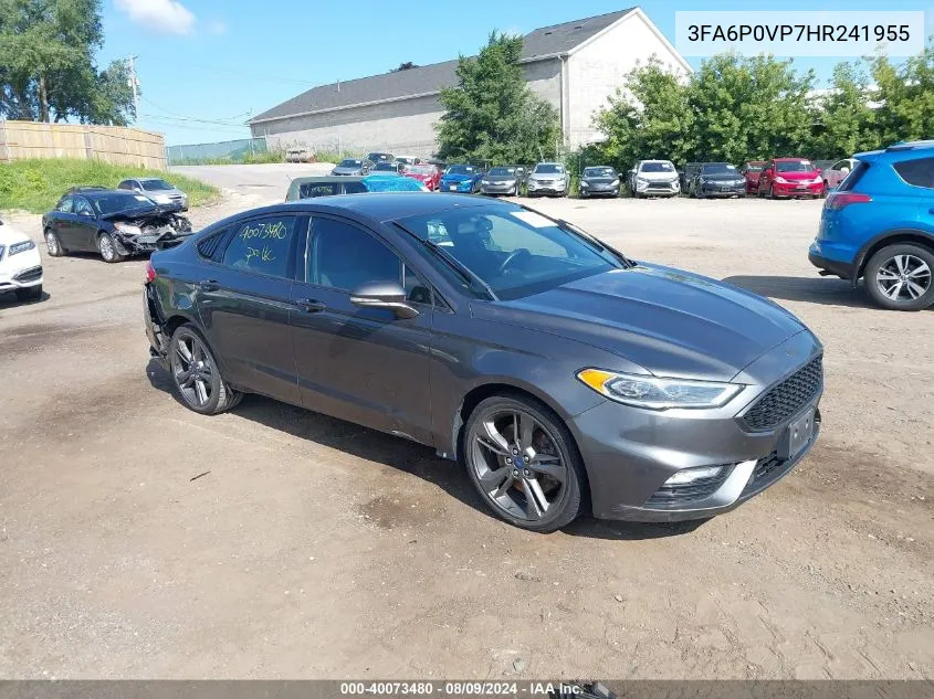 2017 Ford Fusion Sport VIN: 3FA6P0VP7HR241955 Lot: 40073480