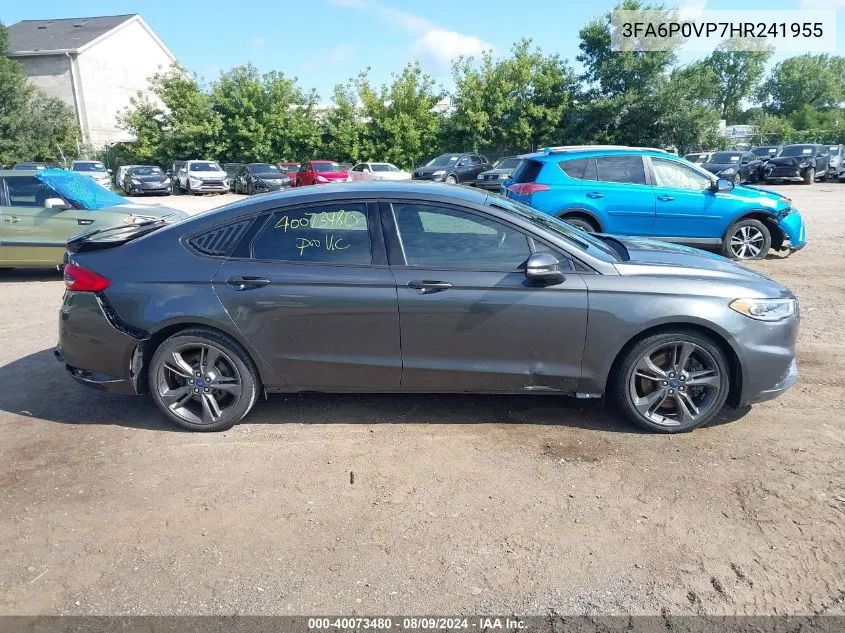 2017 Ford Fusion Sport VIN: 3FA6P0VP7HR241955 Lot: 40073480