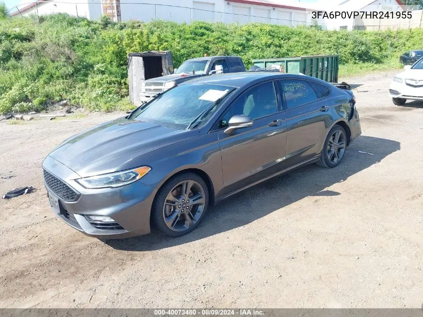 2017 Ford Fusion Sport VIN: 3FA6P0VP7HR241955 Lot: 40073480