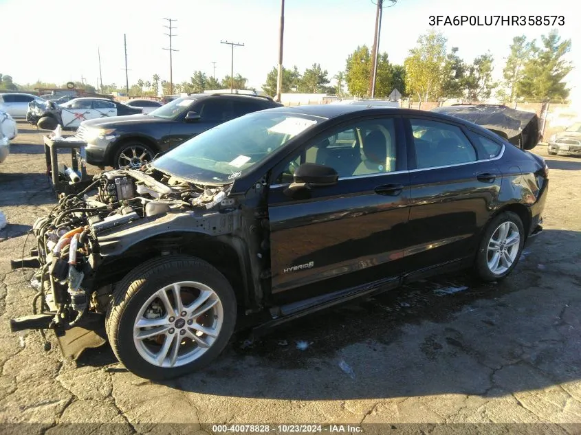 2017 Ford Fusion Hybrid Se VIN: 3FA6P0LU7HR358573 Lot: 40078828