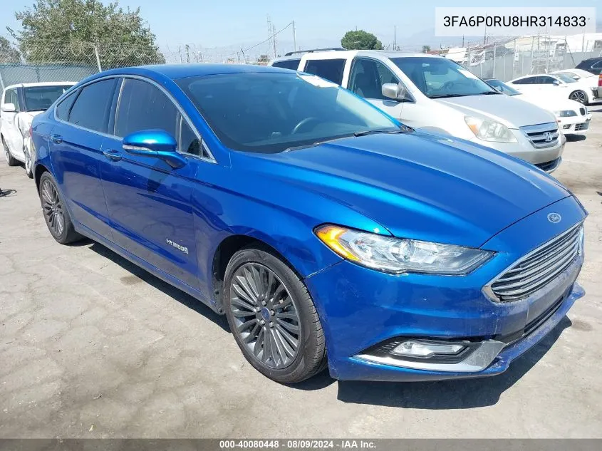 3FA6P0RU8HR314833 2017 Ford Fusion Hybrid Titanium