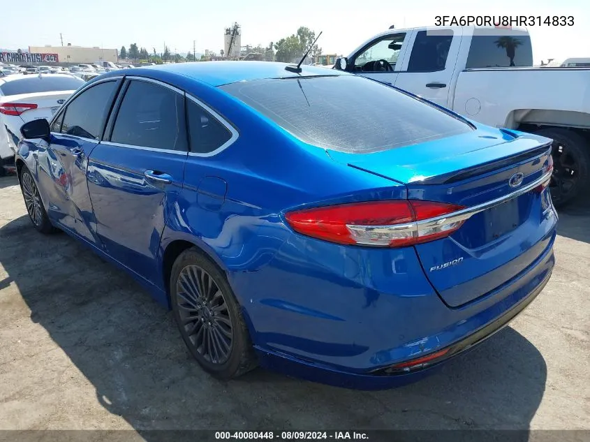 3FA6P0RU8HR314833 2017 Ford Fusion Hybrid Titanium