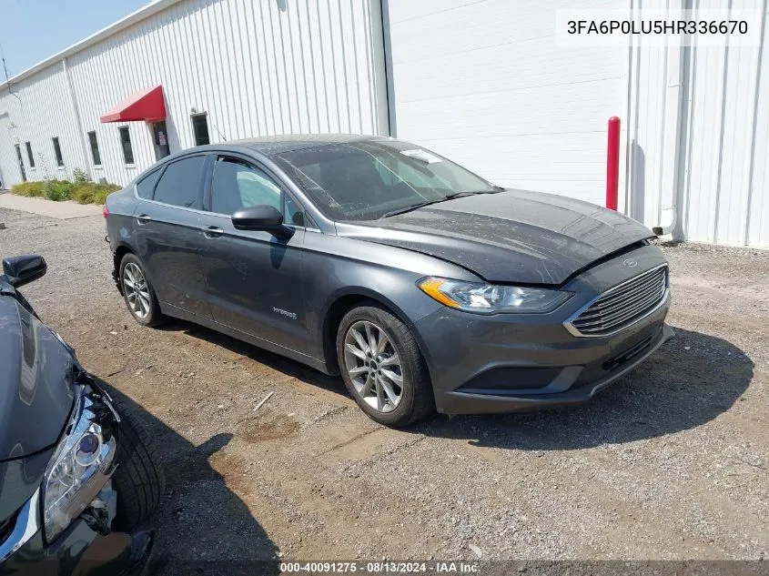 3FA6P0LU5HR336670 2017 Ford Fusion Se Hybrid