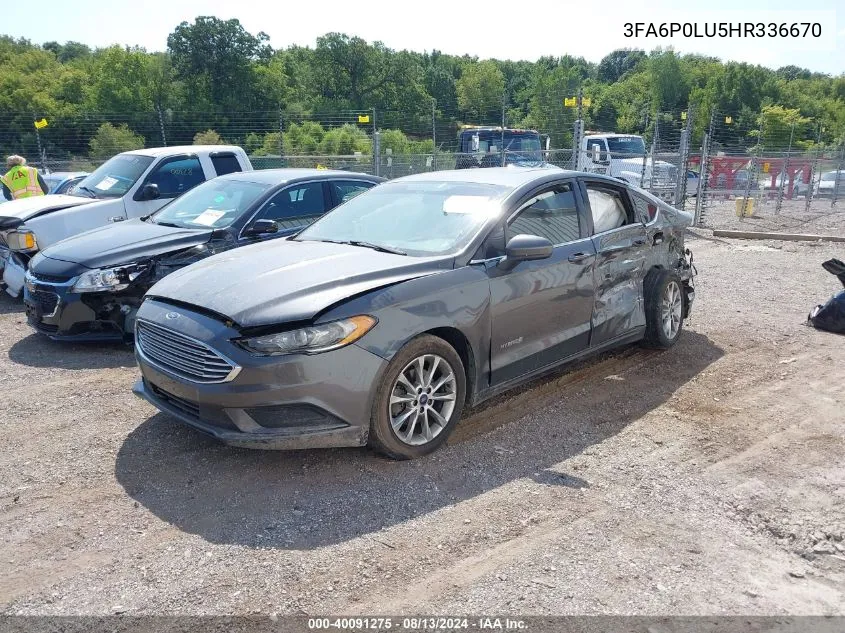 3FA6P0LU5HR336670 2017 Ford Fusion Se Hybrid