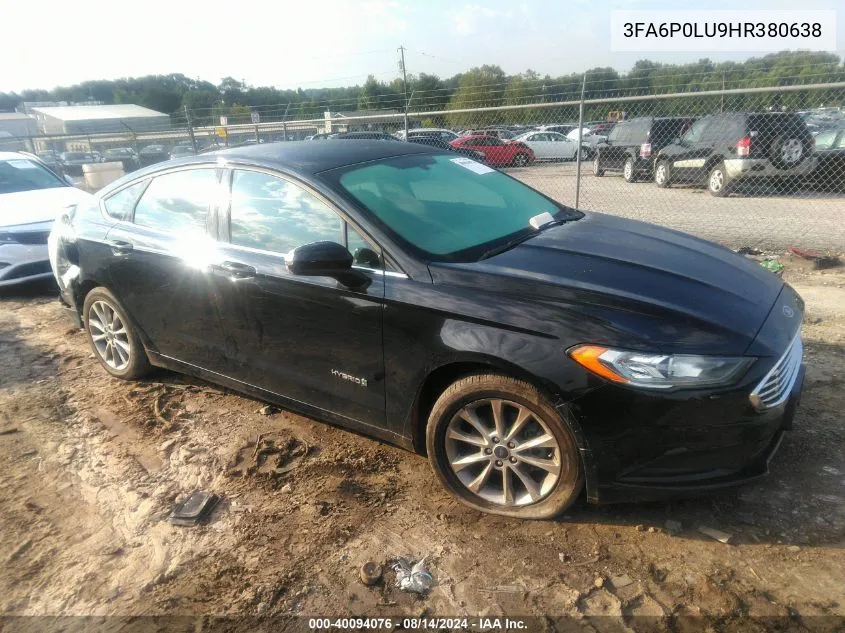 2017 Ford Fusion Hybrid Se VIN: 3FA6P0LU9HR380638 Lot: 40094076