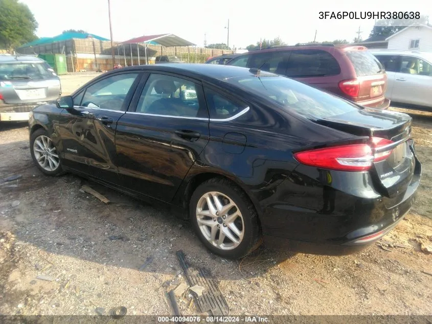 2017 Ford Fusion Hybrid Se VIN: 3FA6P0LU9HR380638 Lot: 40094076