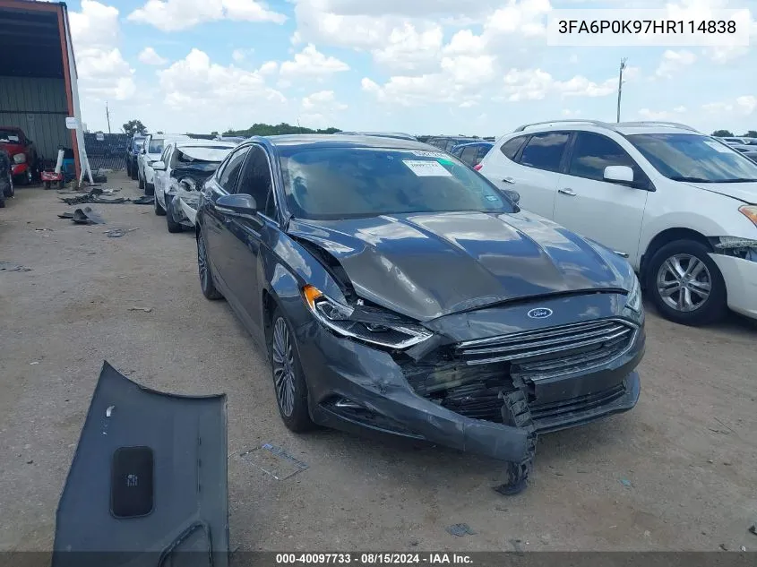 2017 Ford Fusion Titanium VIN: 3FA6P0K97HR114838 Lot: 40097733