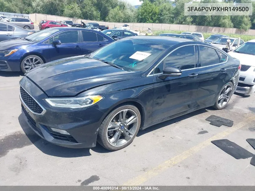 2017 Ford Fusion Sport VIN: 3FA6P0VPXHR149500 Lot: 40098314