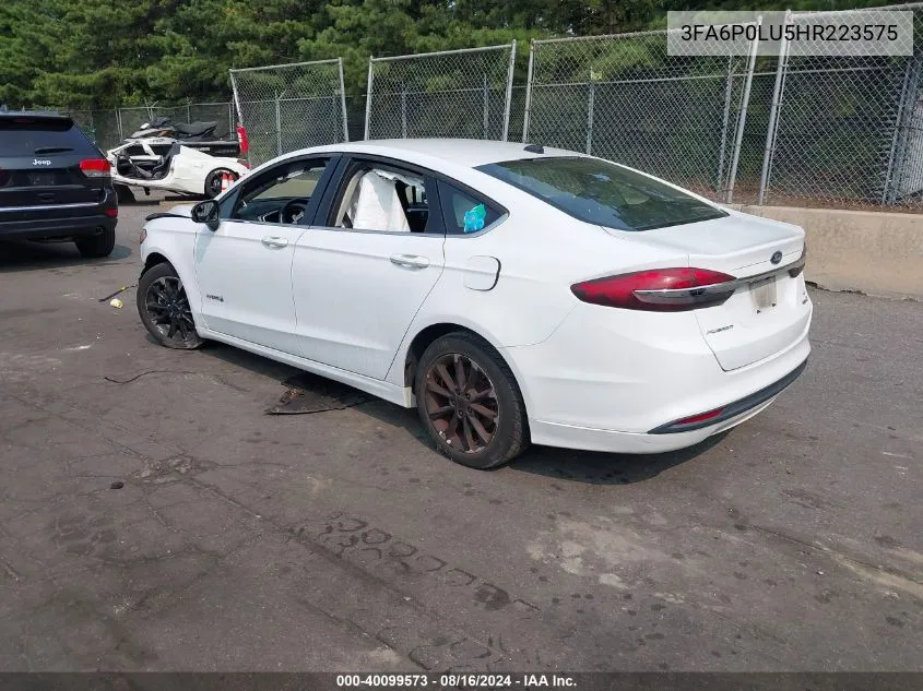 2017 Ford Fusion Hybrid Se VIN: 3FA6P0LU5HR223575 Lot: 40099573