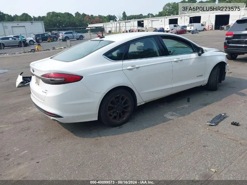 2017 Ford Fusion Hybrid Se VIN: 3FA6P0LU5HR223575 Lot: 40099573