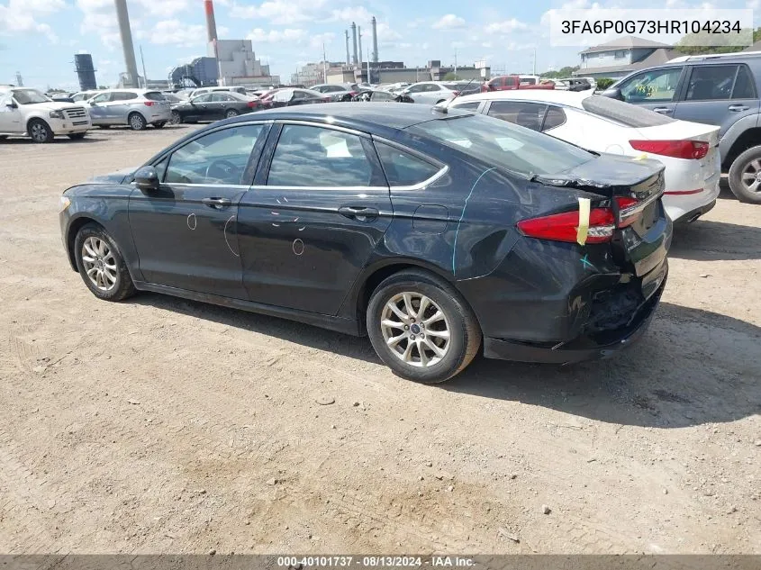 2017 Ford Fusion S VIN: 3FA6P0G73HR104234 Lot: 40101737