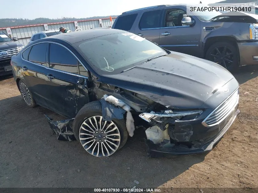 2017 Ford Fusion Energi Se Luxury VIN: 3FA6P0PU1HR190410 Lot: 40107930