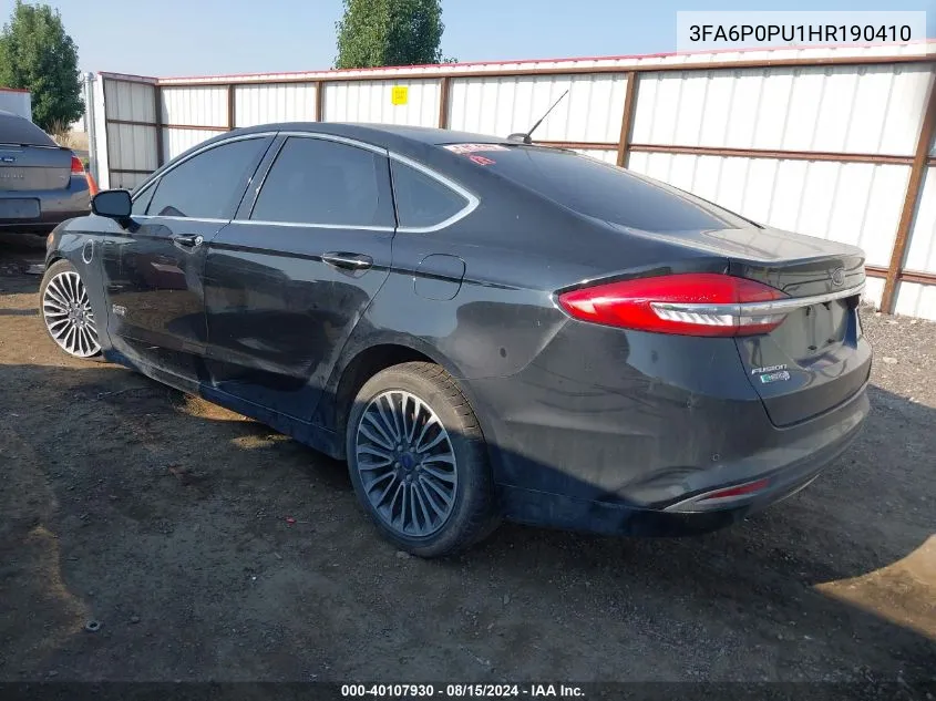 2017 Ford Fusion Energi Se Luxury VIN: 3FA6P0PU1HR190410 Lot: 40107930