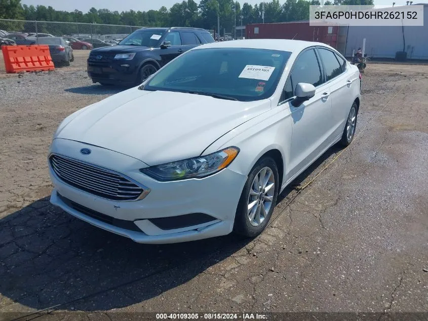 3FA6P0HD6HR262152 2017 Ford Fusion Se