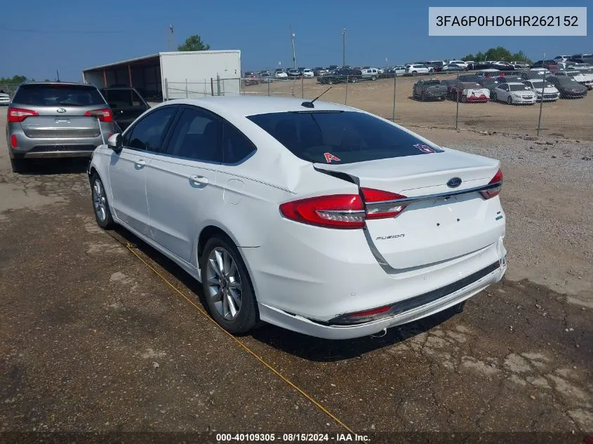 3FA6P0HD6HR262152 2017 Ford Fusion Se