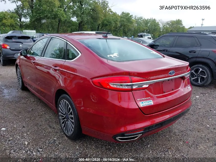 2017 Ford Fusion Se VIN: 3FA6P0T9XHR263596 Lot: 40112520