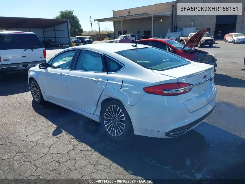 3FA6P0K9XHR168151 2017 Ford Fusion Titanium