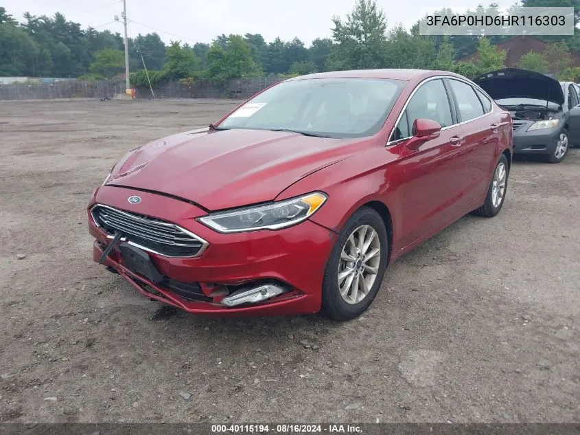 3FA6P0HD6HR116303 2017 Ford Fusion Se