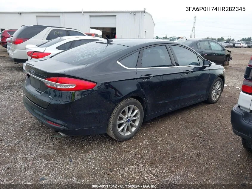 2017 Ford Fusion Se VIN: 3FA6P0H74HR282345 Lot: 40117342