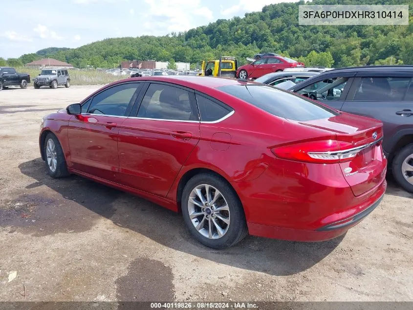 3FA6P0HDXHR310414 2017 Ford Fusion Se