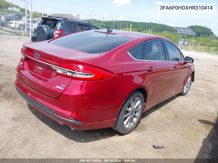 3FA6P0HDXHR310414 2017 Ford Fusion Se